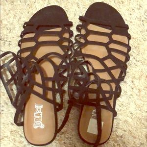 Black Gladiator Sandals USED